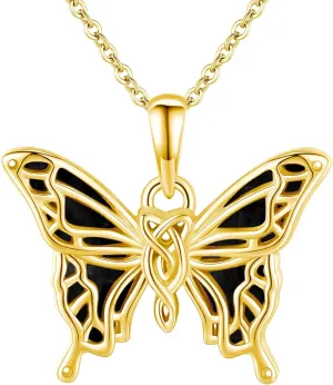 Butterfly Necklaces for Women 925 Sterling Silver Butterfly Jewelry Butterfly Pendant Necklace Gifts for Girlfriend Valentine's Day Christmas