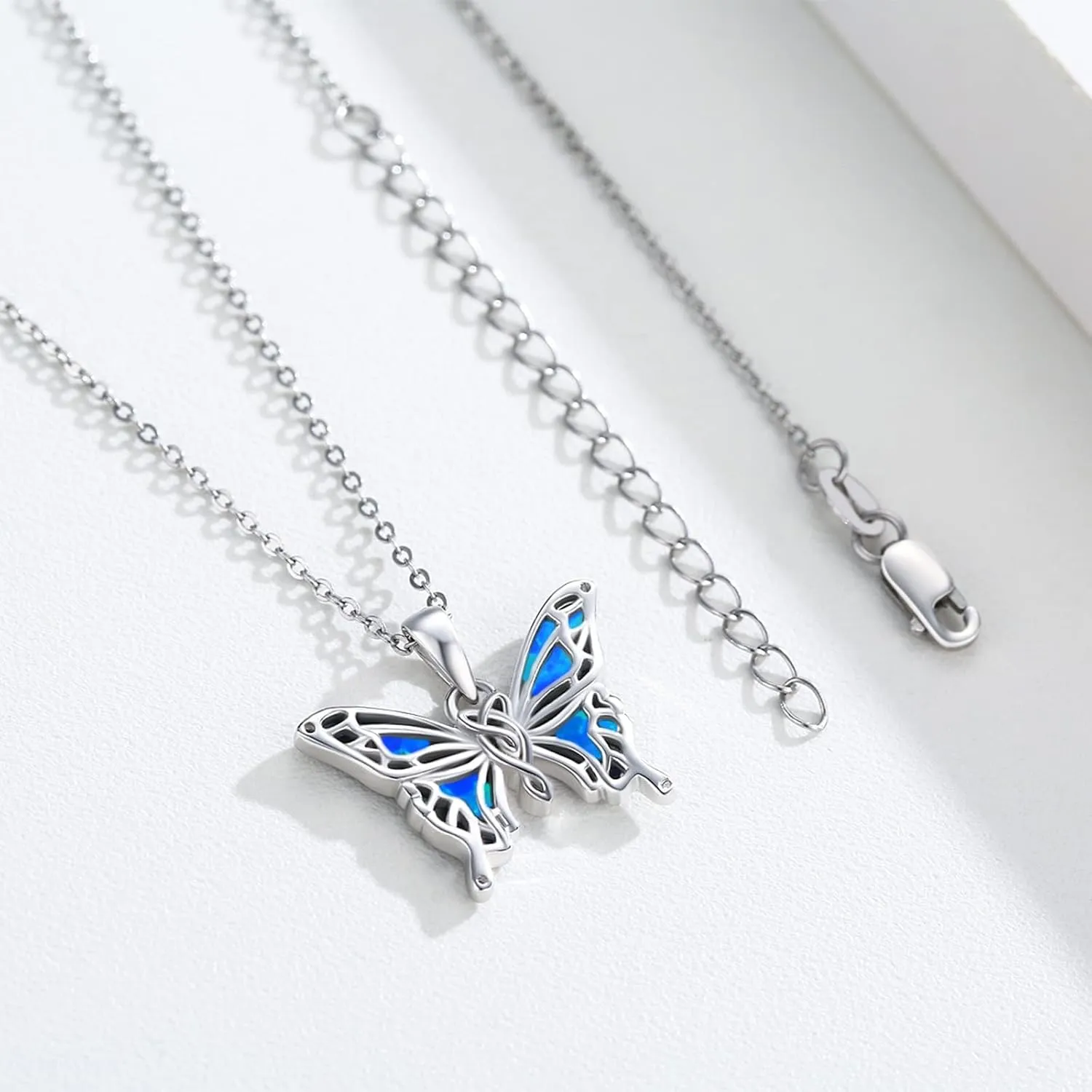 Butterfly Necklaces for Women 925 Sterling Silver Butterfly Jewelry Butterfly Pendant Necklace Gifts for Girlfriend Valentine's Day Christmas