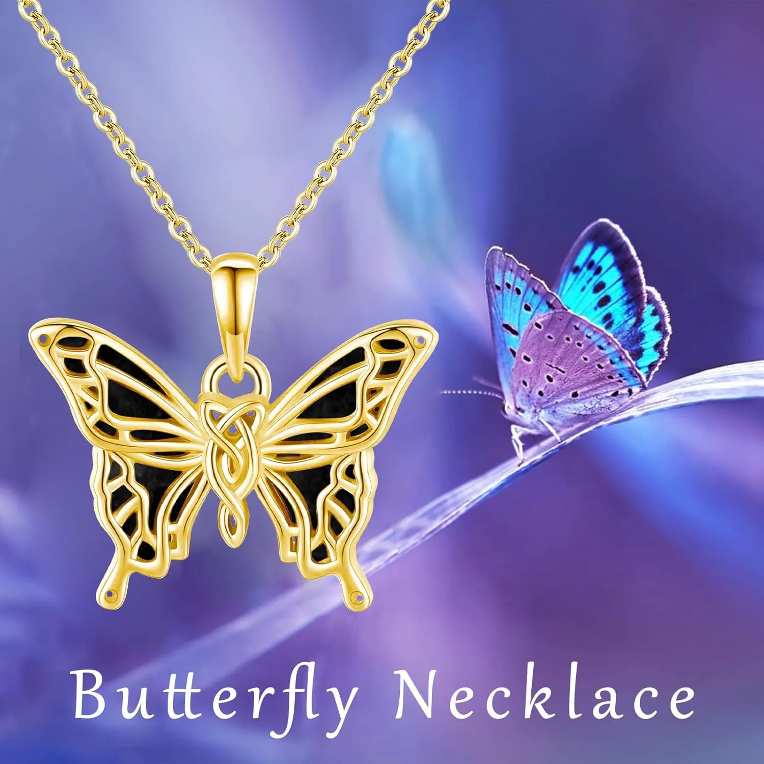 Butterfly Necklaces for Women 925 Sterling Silver Butterfly Jewelry Butterfly Pendant Necklace Gifts for Girlfriend Valentine's Day Christmas