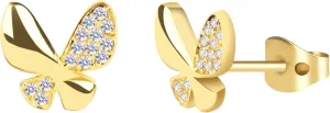 Butterfly Stud Earrings for Women | 14K Gold Plated Silver | Hypoallergenic Earrings for Sensitive Ears | Trendy Gold Earrings, Cute Studs, Minimalist Luxury Jewelry