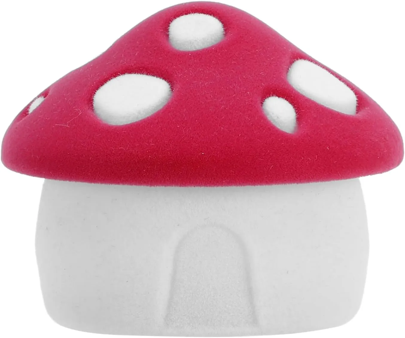Cabilock 2pcs Box Mushroom Ring Case Jewelry Storage Organizer Flannel Lining and Red Pad for Earrings Rings Necklaces Display