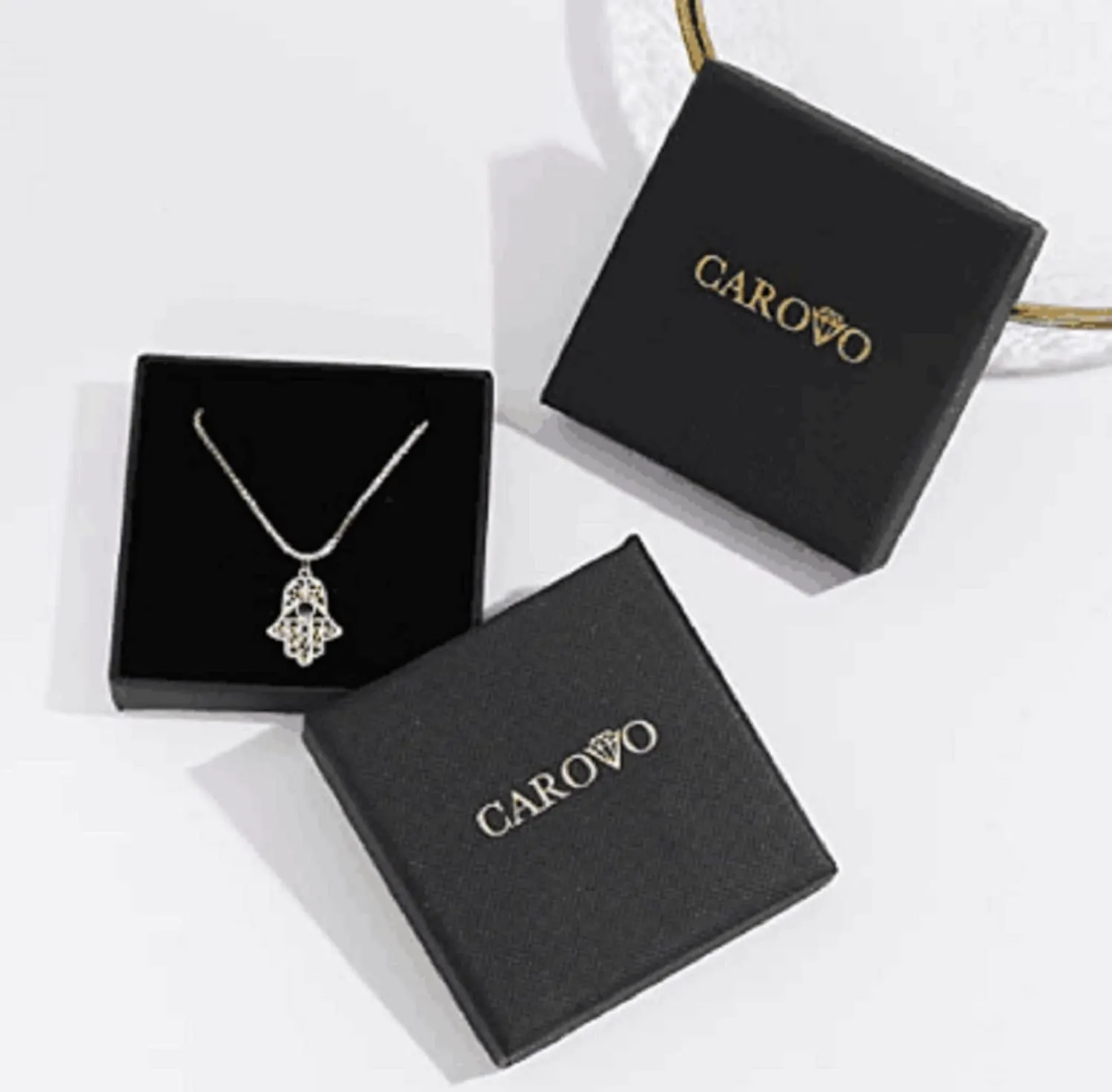 CAROVO Dainty Gold Necklace for Women 14K Plated Layered Chain Necklaces Trible Layering Paper Clip Chain Hammered Disc Link Necklace Shiny Twisted Rope Chain Necklace Jewelry