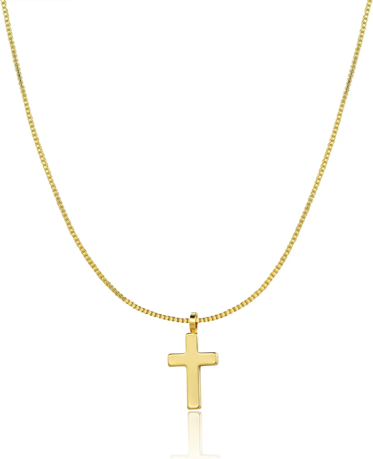 CAROVO Dainty Gold Necklace for Women 14K Plated Layered Chain Necklaces Trible Layering Paper Clip Chain Hammered Disc Link Necklace Shiny Twisted Rope Chain Necklace Jewelry