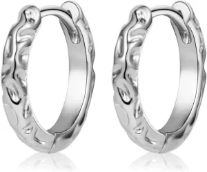 CAROVO Gold/Silver Hoop Earrings for Women, 14K Gold Plated Cute Hoop Earrings Dainty Gold Earrings Lightweight Hypoallergenic Paperclip Twist Rope Hammered Diamond Small Gold Earrings Jewelry Gifts for Women