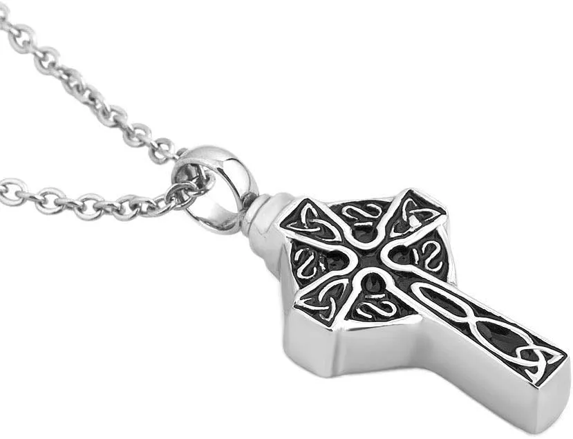 Casa De Novia Urn Necklaces Ashes Jesus Cross Lords Prayer Heart Cremation Jewelry Keepsake Memorial Urn Pendant Locket