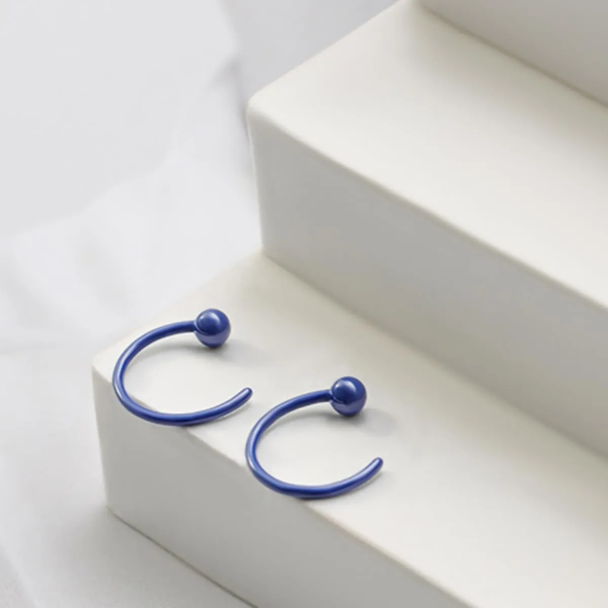 Ceramic Stud Half Hoop Earrings for Cartilage Women Sensitive Ears Sterling Silver Cuff Wrap Minimalist Huggie earrings Nose Ring Hypoallergenic Gifts