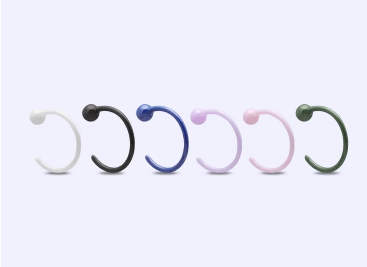 Ceramic Stud Half Hoop Earrings for Cartilage Women Sensitive Ears Sterling Silver Cuff Wrap Minimalist Huggie earrings Nose Ring Hypoallergenic Gifts