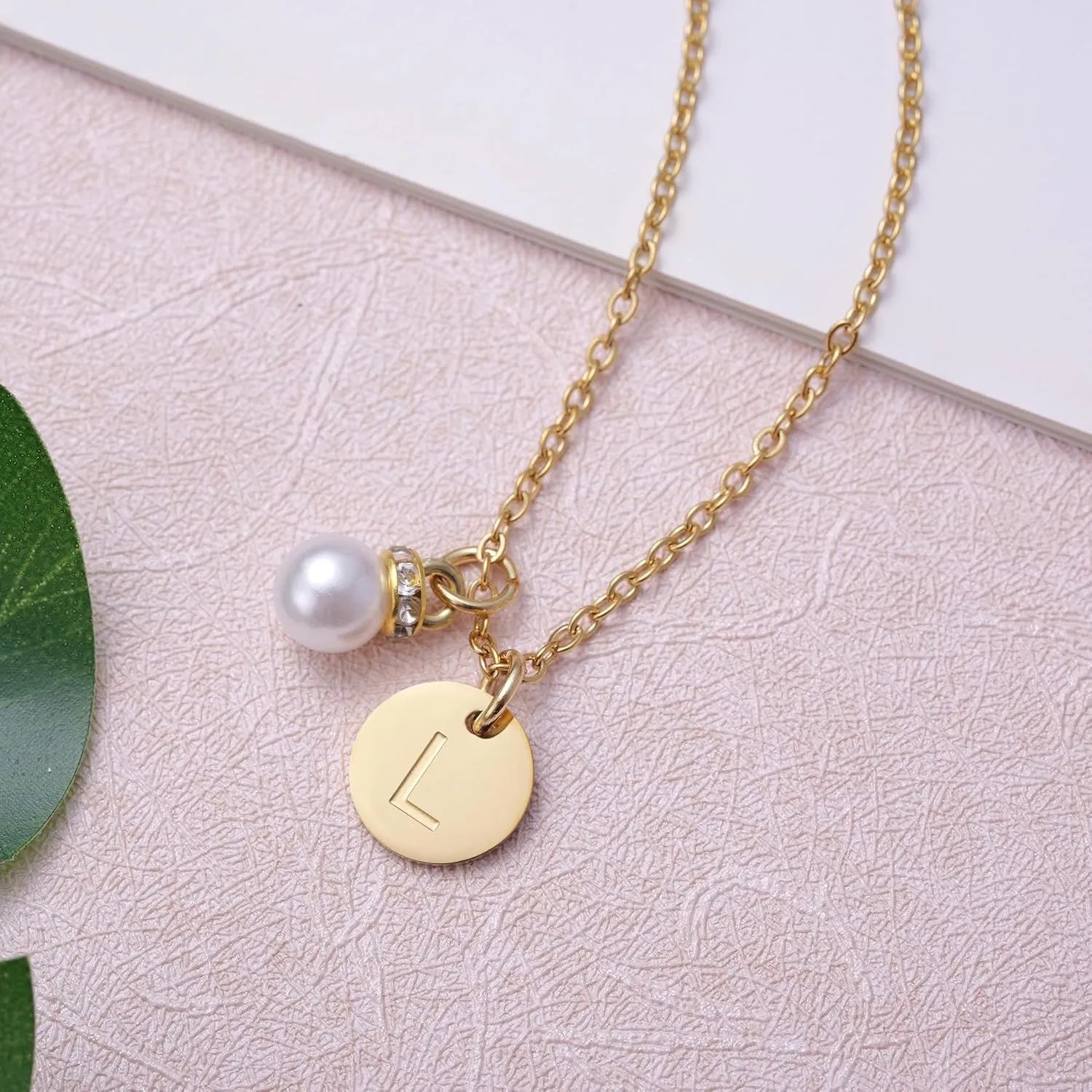Cheerleader Initial Necklaces, Custom Name Pearl Necklace Gifts for Cheerleading Squad, Birthday Christmas Graduation Gift for Cheer Leaders