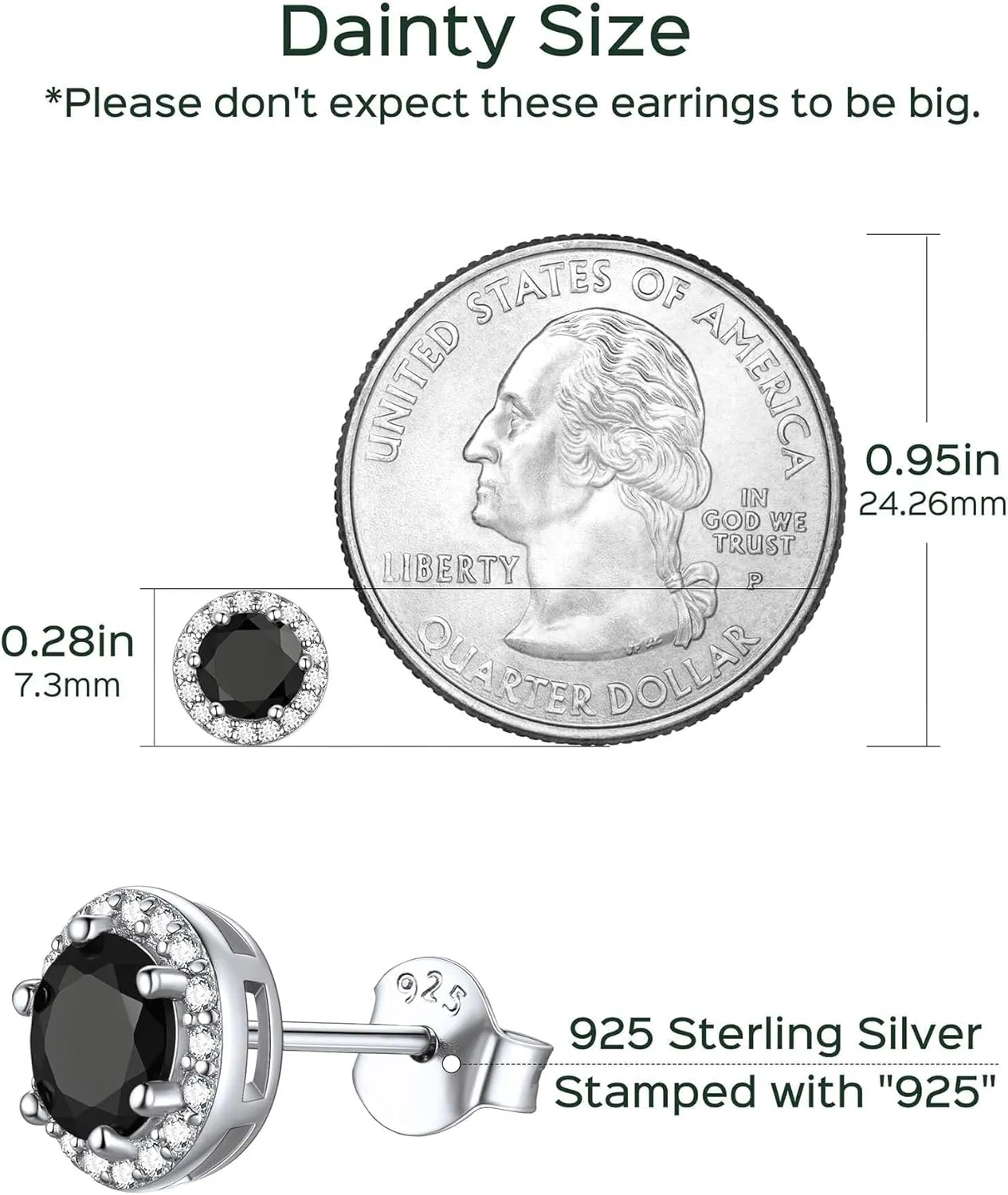 ChicSilver 925 Sterling Silver Heart/Round/Pear/Emerald Cut Birthstone Halo Stud Earrings for Women Birthday Jewelry (with Gift Box)