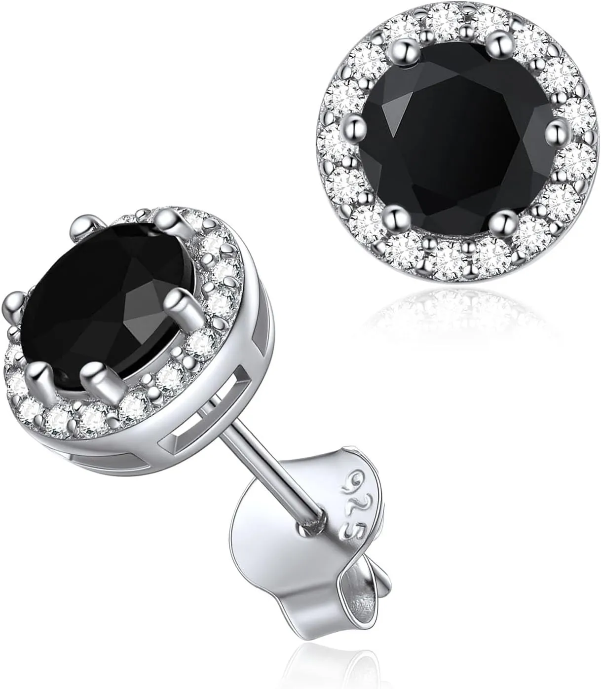 ChicSilver 925 Sterling Silver Heart/Round/Pear/Emerald Cut Birthstone Halo Stud Earrings for Women Birthday Jewelry (with Gift Box)