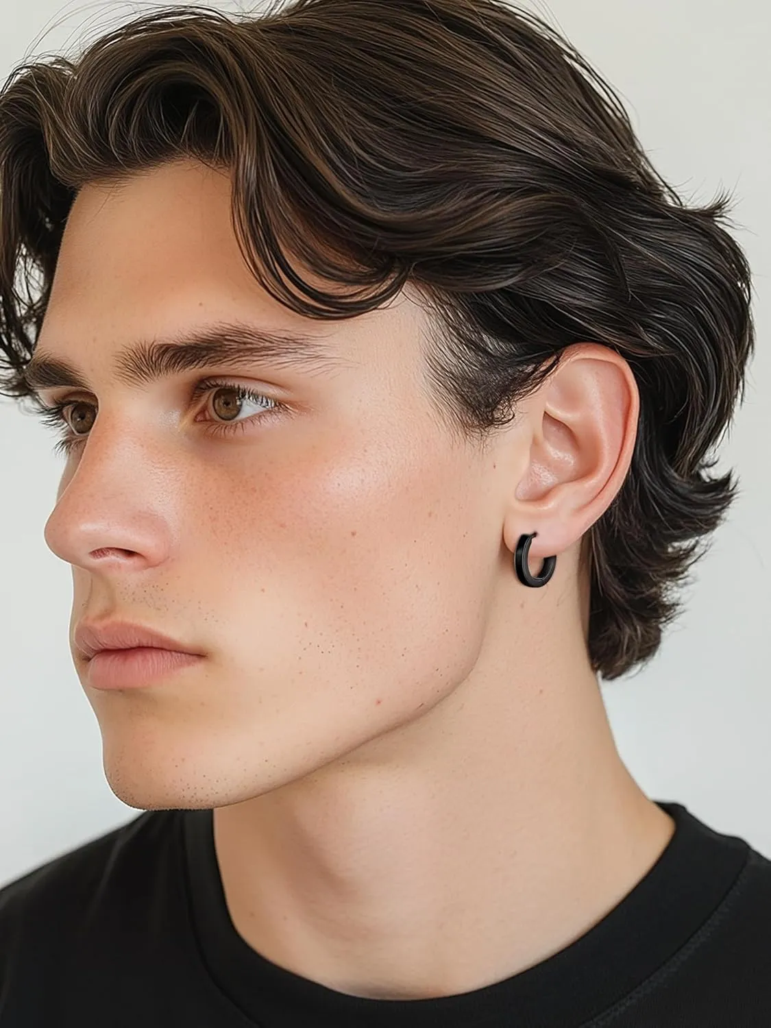 ChicSilver Hoop Earrings Men 925 Sterling Silver Mens Earrings Hypoallergenic Earrings for Men Gift for Dad (With Gift Box)