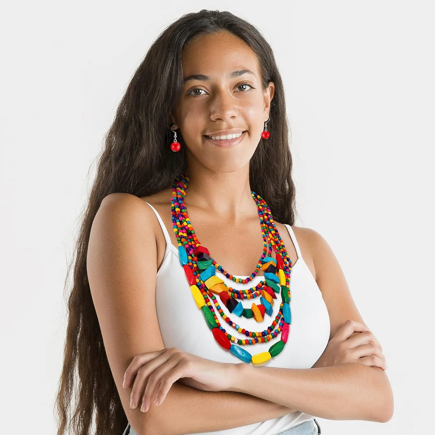 choice of all African Jewelry for Women African Necklace Earrings Set for Black Women Chunky Beaded Necklaces Juneteenth Shirts Outfit Accessories
