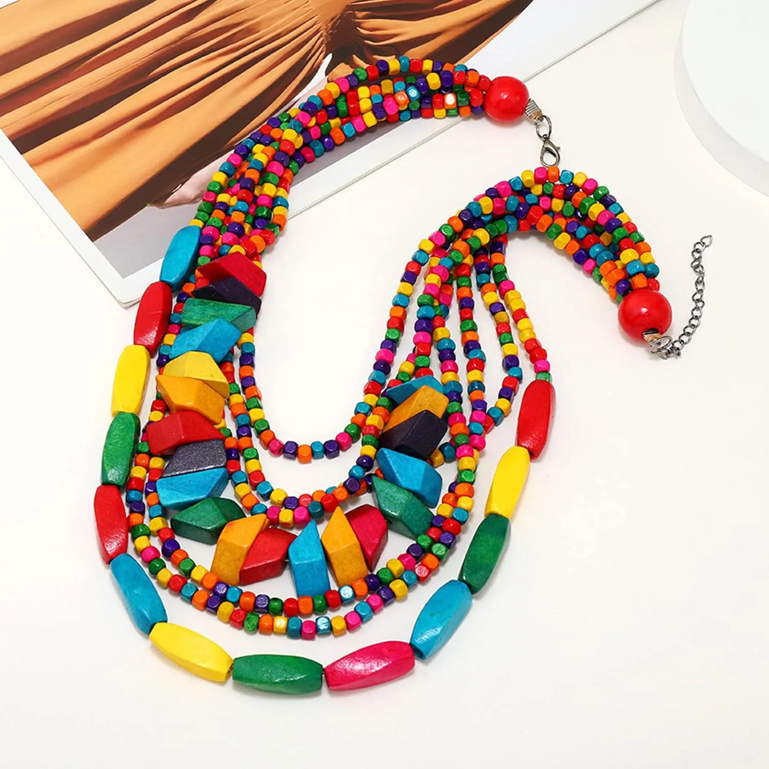 choice of all African Jewelry for Women African Necklace Earrings Set for Black Women Chunky Beaded Necklaces Juneteenth Shirts Outfit Accessories
