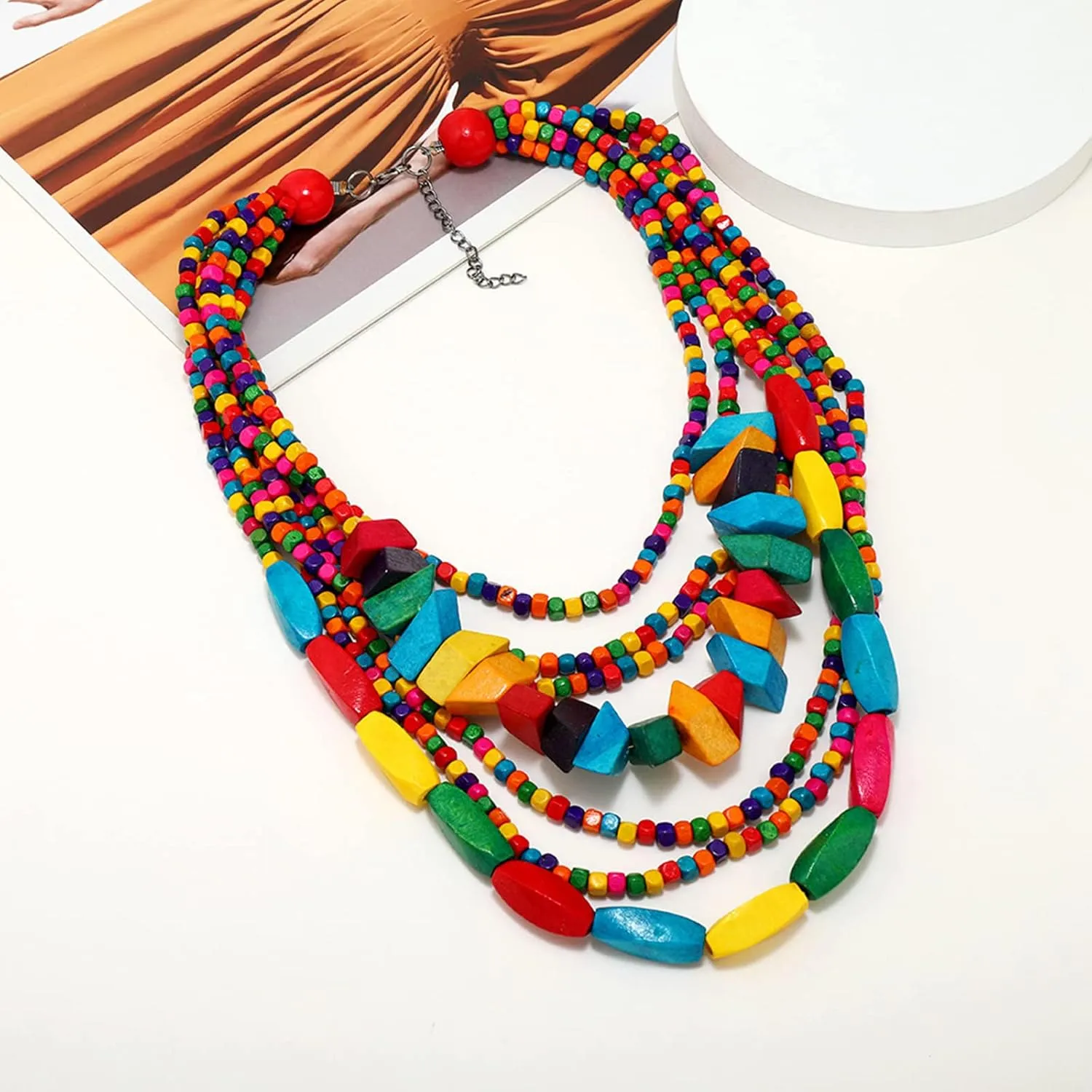 choice of all African Jewelry for Women African Necklace Earrings Set for Black Women Chunky Beaded Necklaces Juneteenth Shirts Outfit Accessories