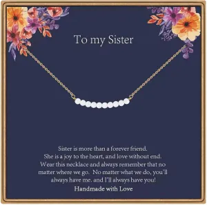 Christmas Gifts for Women - Pearl Necklace, Dainty 14K Gold Pearl Necklaces for Mom Sister Daughter Niece Grandmother Cousin Teacher