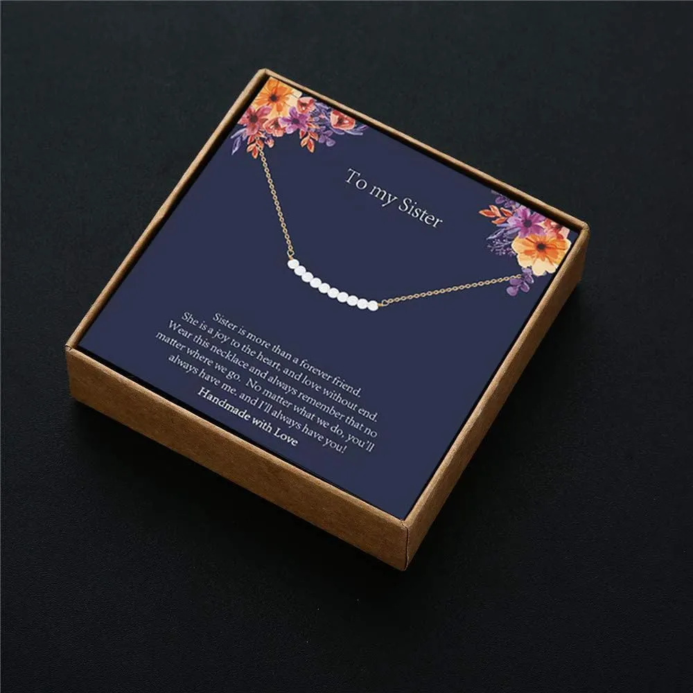 Christmas Gifts for Women - Pearl Necklace, Dainty 14K Gold Pearl Necklaces for Mom Sister Daughter Niece Grandmother Cousin Teacher