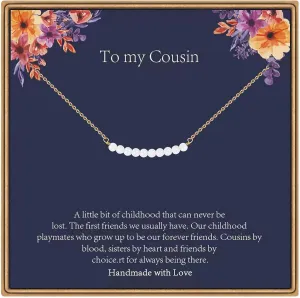 Christmas Gifts for Women - Pearl Necklace, Dainty 14K Gold Pearl Necklaces for Mom Sister Daughter Niece Grandmother Cousin Teacher