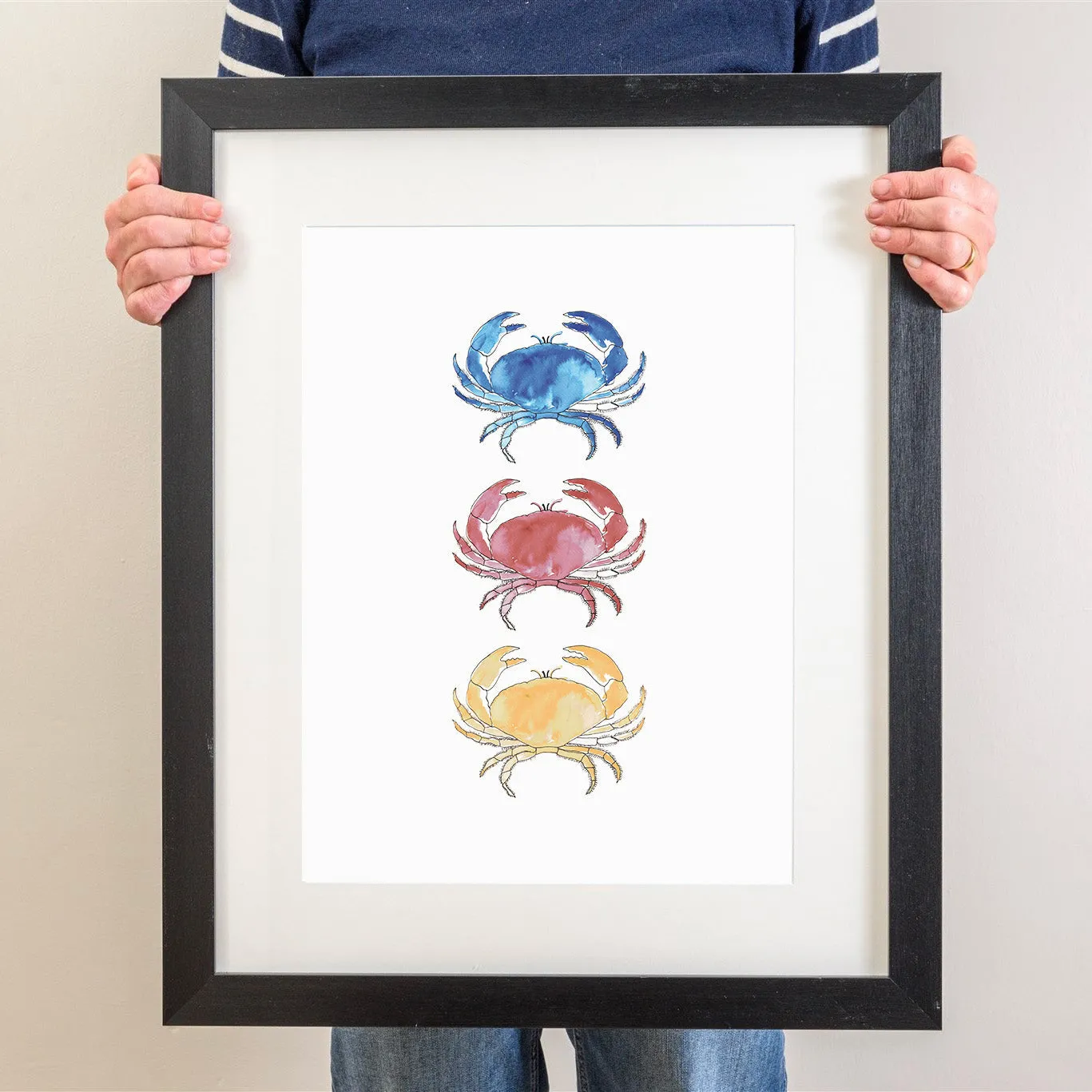 Chromatic Crab Trio - Watercolour Print