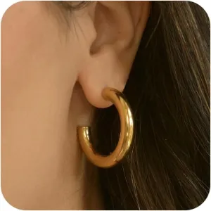 Chunky Gold Hoops Earrings for Women Trendy 14K Gold Plated Earrings Cute Huggie Hoops Hypoallergenic Earrings Jewelry Set Birthday Mom Gifts for Women