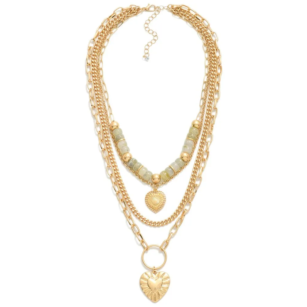 Chunky Layered Heart Necklace