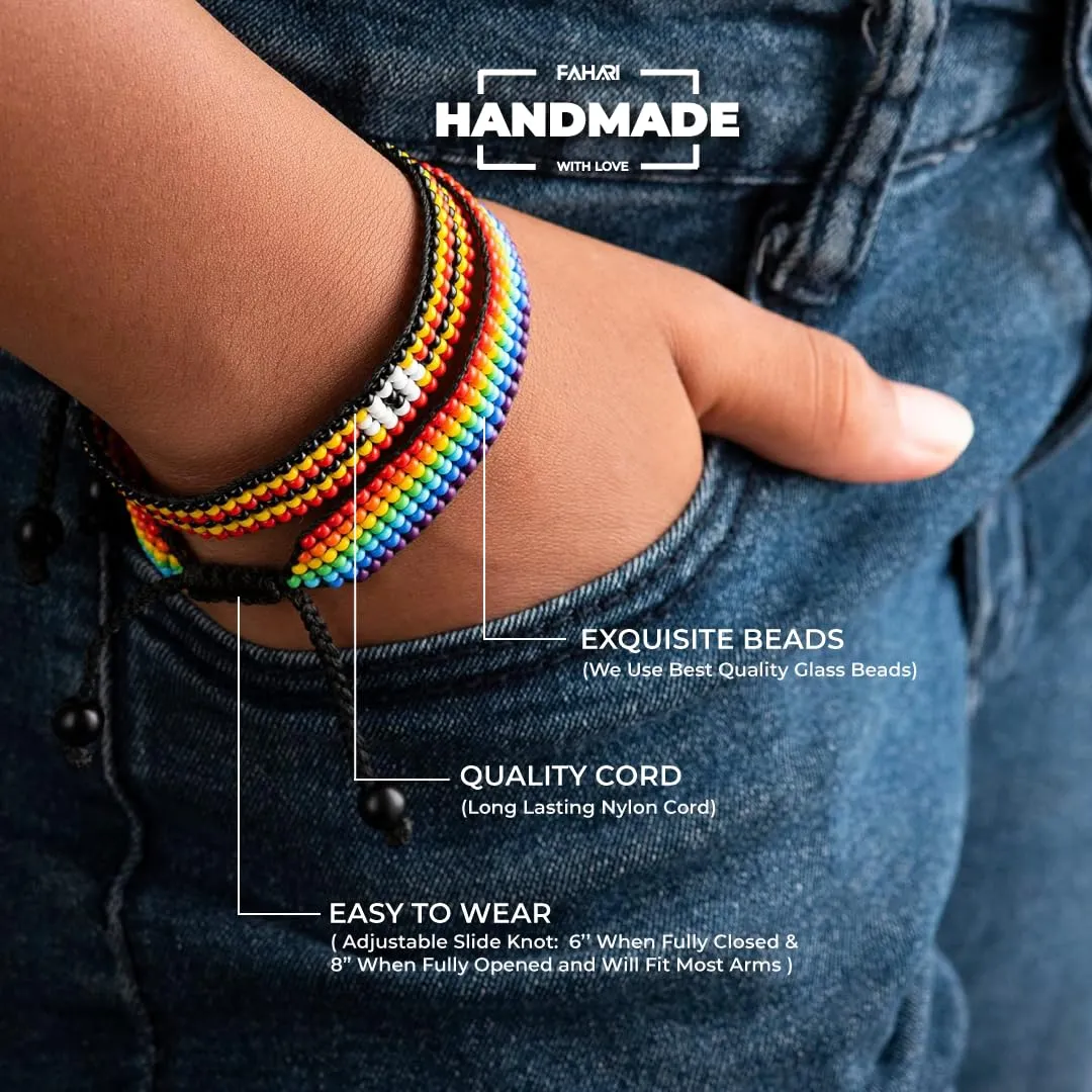 Colombia Flag Bracelet: Handmade Bracelet,Adjustable Beaded Boho-Style Rope Bangle with Patriotic Design