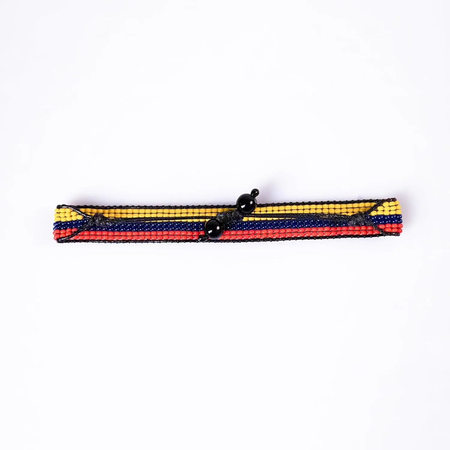 Colombia Flag Bracelet: Handmade Bracelet,Adjustable Beaded Boho-Style Rope Bangle with Patriotic Design