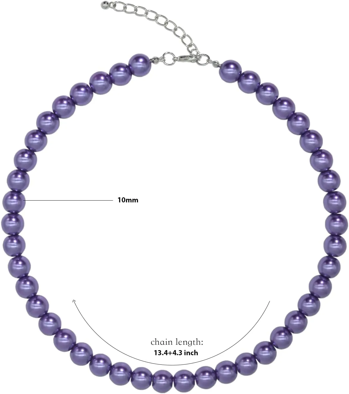 Colorful Mood Choker Baroque Bead Imitation Pearls Necklace, Women, Adults Simple Silver Dainty Pearl Necklaces for easy match