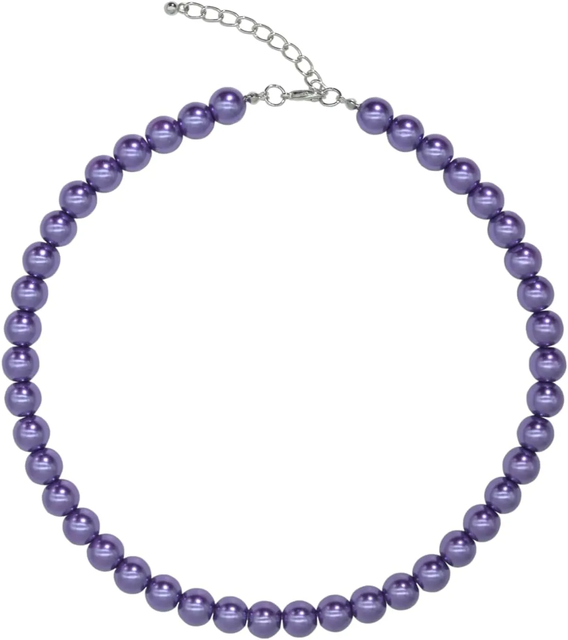 Colorful Mood Choker Baroque Bead Imitation Pearls Necklace, Women, Adults Simple Silver Dainty Pearl Necklaces for easy match