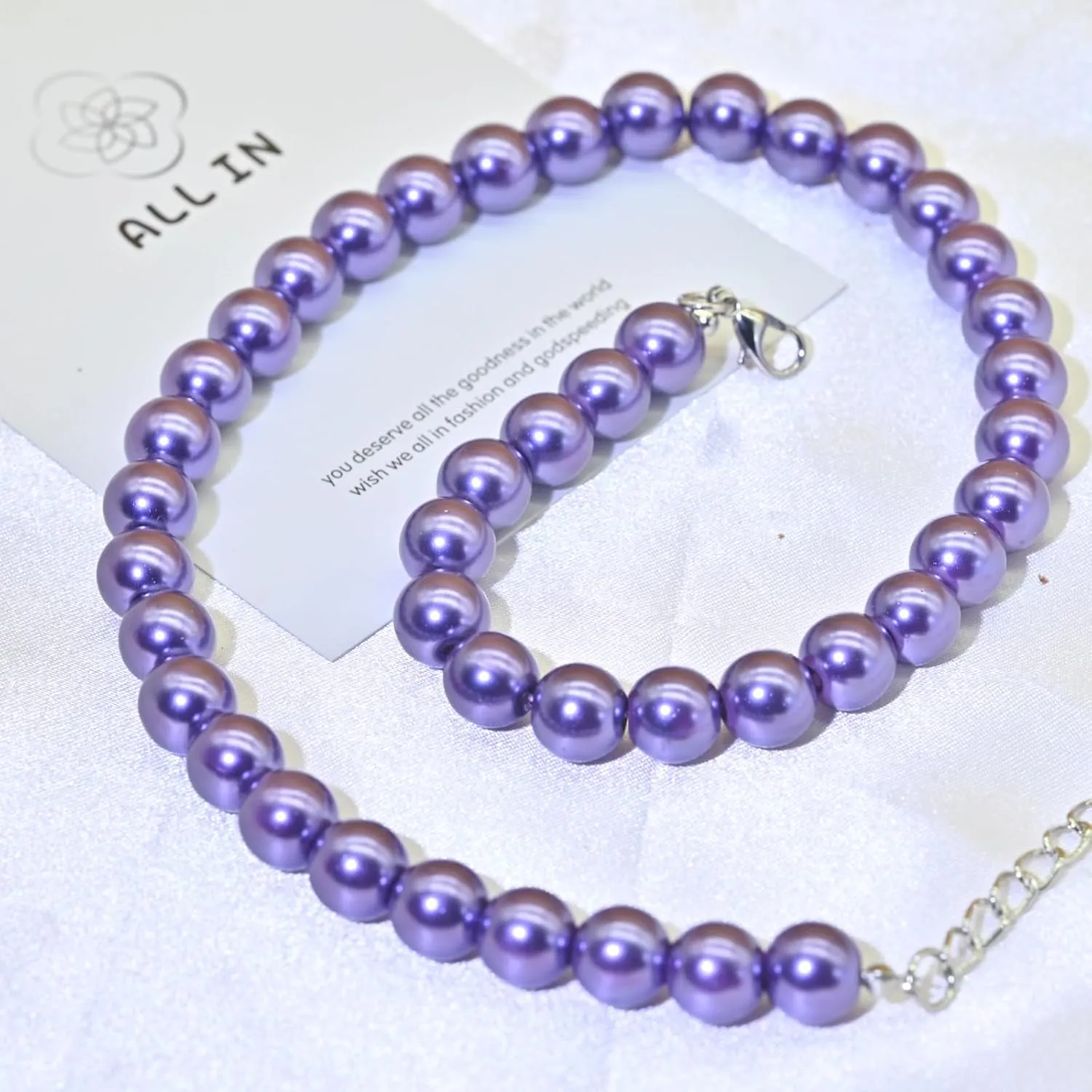 Colorful Mood Choker Baroque Bead Imitation Pearls Necklace, Women, Adults Simple Silver Dainty Pearl Necklaces for easy match