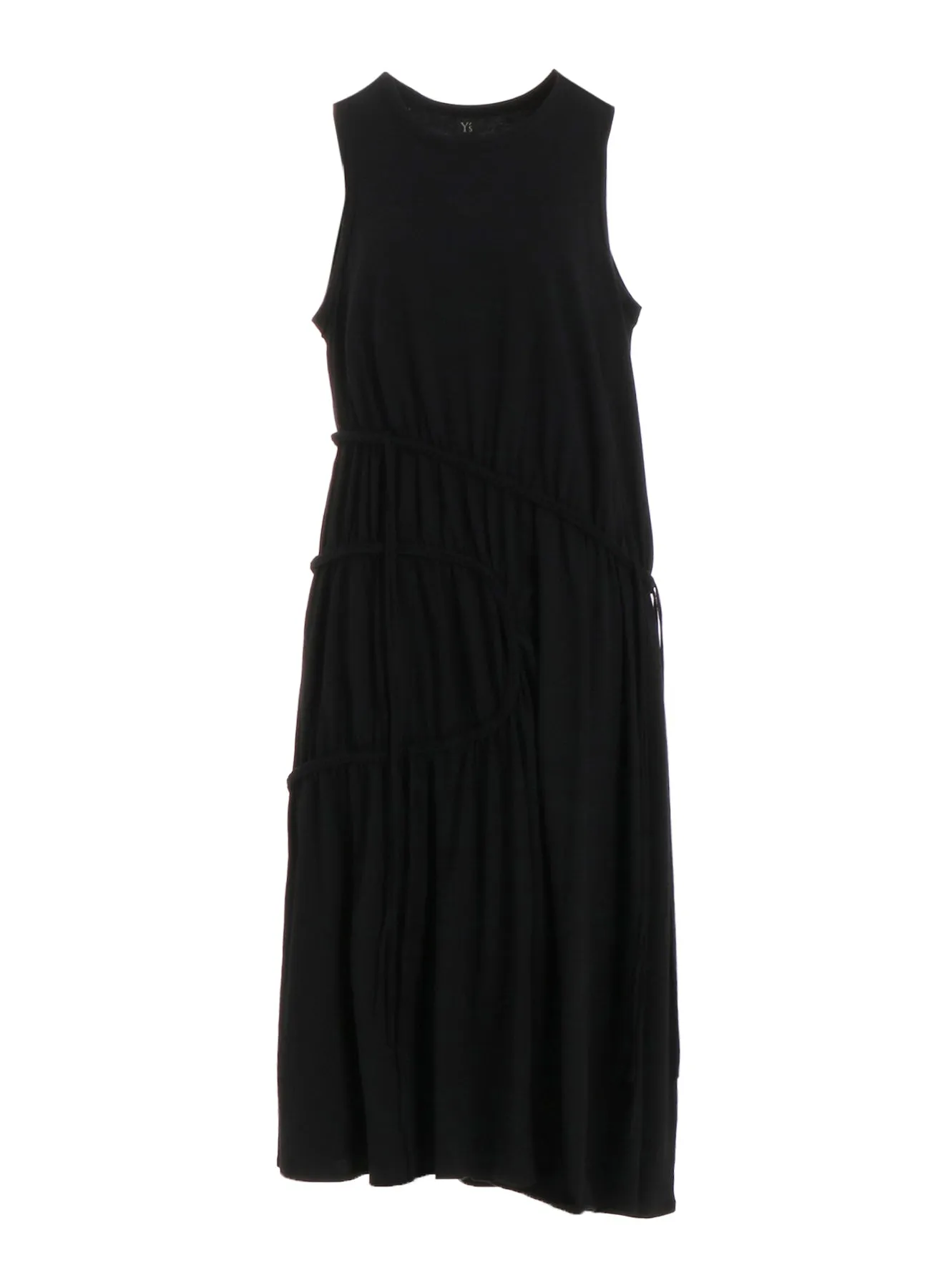 COTTON JERSEY CHAIN STITCH SLEEVELESS DRESS