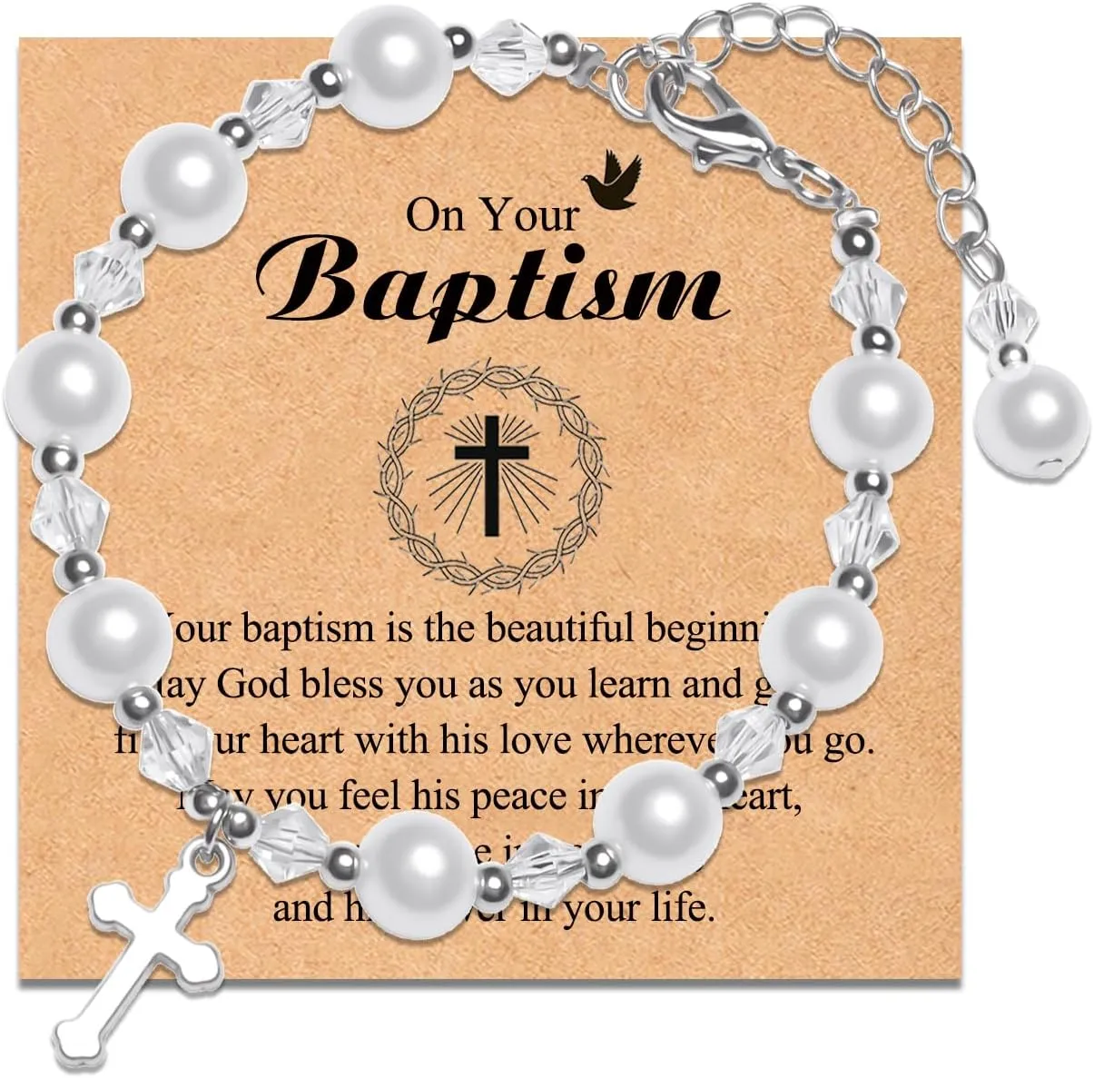 Cross Bracelets First Communion Gifts, Confirmation Gifts, Christening Gifts, Baptism Gifts for Teenage Boys