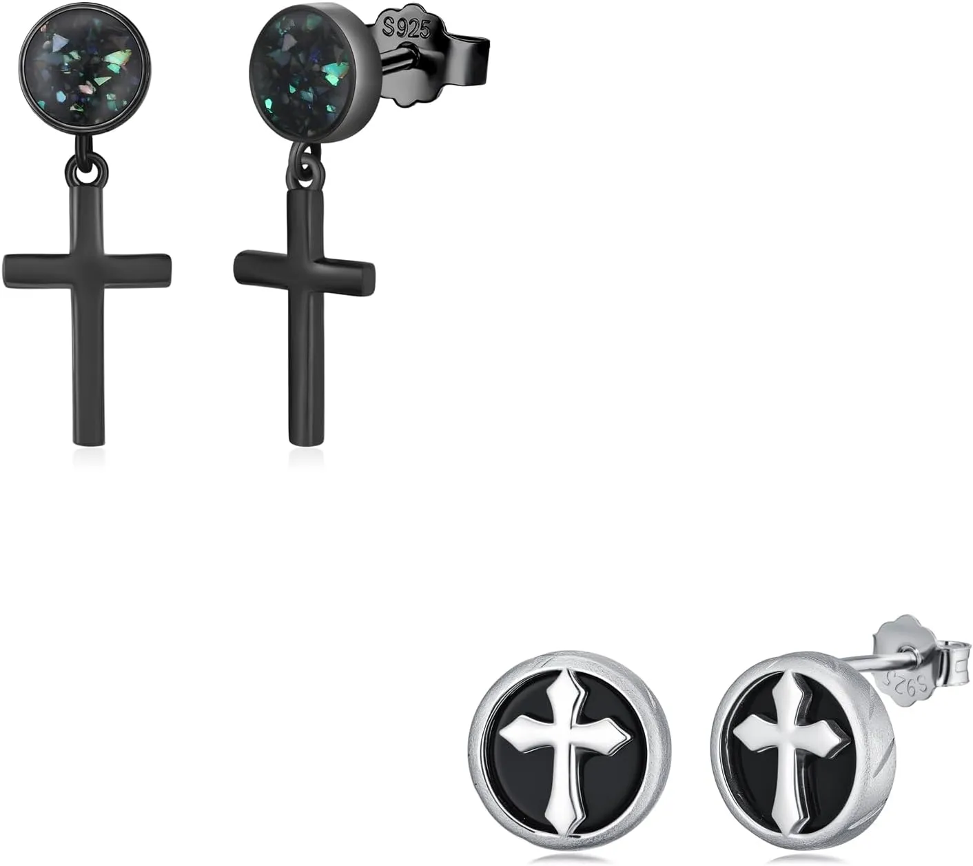 Cross Earrings for Women 925 Sterling Silver Religious Cross Earrings Christian Jewelry Faith Gifts for Men