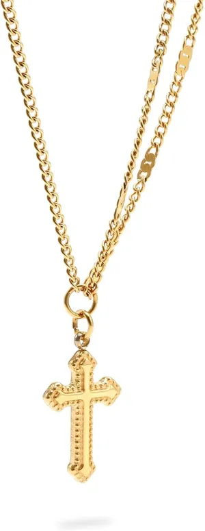 Cross Necklace for Women, 18k Gold/Silver Plated Cross Pendant Simple Layered Gold Necklaces for Women Mom Mothers Day Gifts