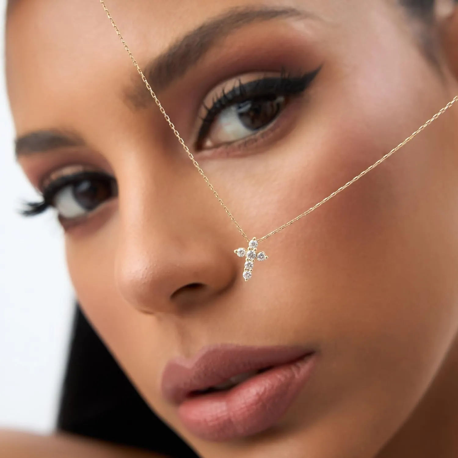 Cross Necklace for Women Cross Choker Datiny Small Cute Sideway Necklaces CZ Layered Faith Pendant Necklace Trendy Religious Jewelry Gift