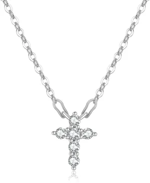 Cross Necklace for Women Cross Choker Datiny Small Cute Sideway Necklaces CZ Layered Faith Pendant Necklace Trendy Religious Jewelry Gift