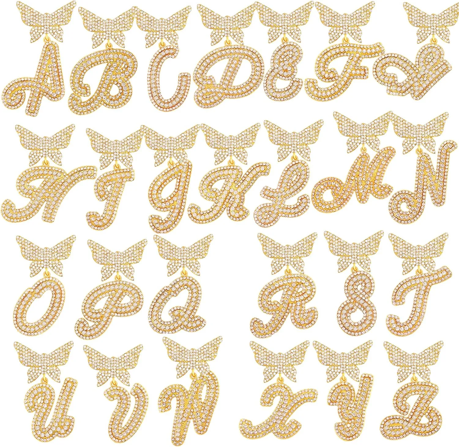 Cuban Link Chain for Women Cursive Silver Initial 14MM Diamond Prong Cuban Chain Hip Hop Iced Out Chain Necklace Butterfly Initial Letter Name Necklaces for Women