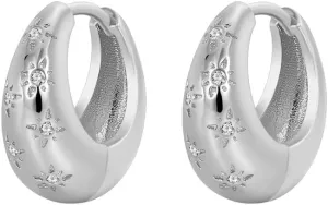 CZ Star Chunky Small Hoop Earrings for Women Girls Cartilage Dainty 14K Gold Plated Oval Crystal Hypoallergenic Sleeper Tiny Huggie Hoops Minimalist Fashion Jewelry Christmas Gift 10mm