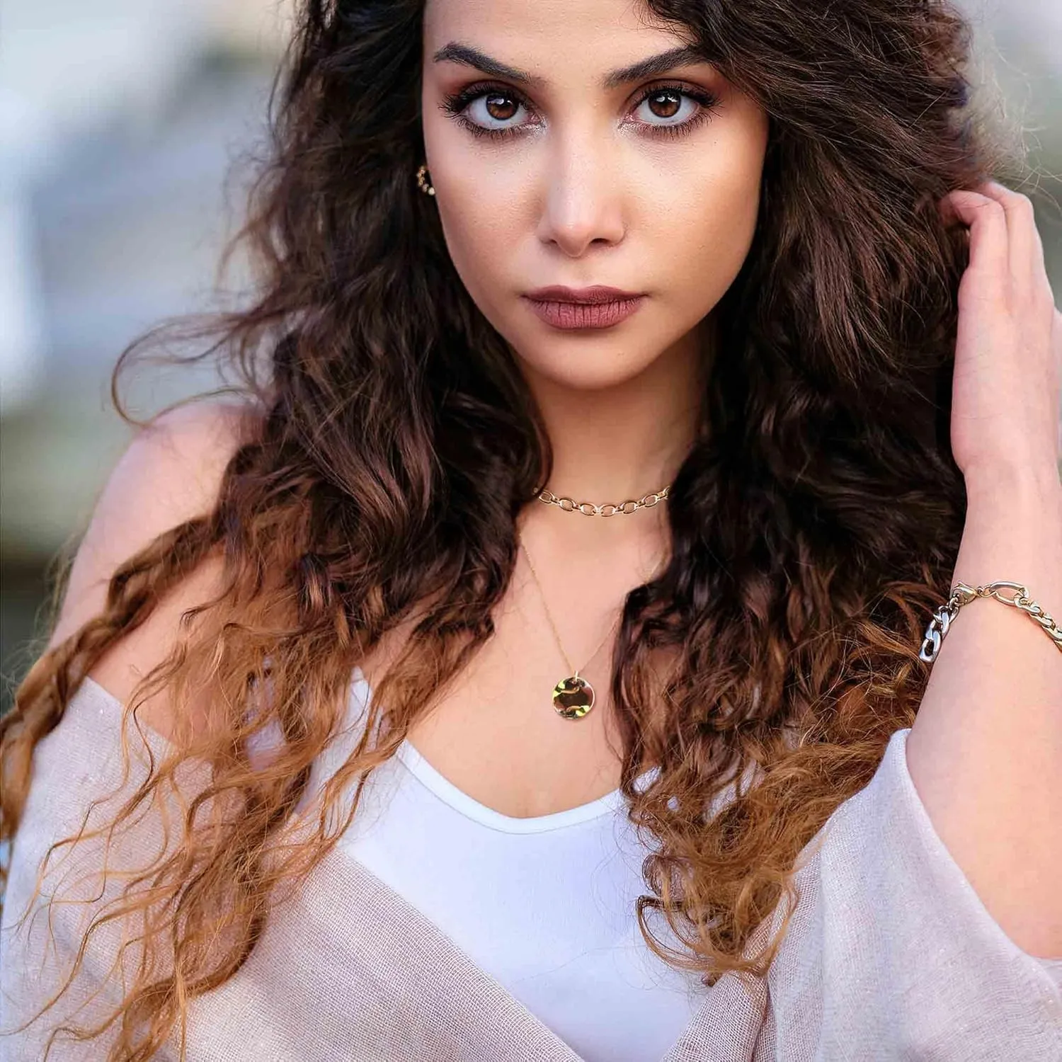 Dainty Layered Gold Necklaces for Women Trendy Cute Simple Pendant 14K Real Gold Plated Stackable Layering Paperclip Chain Choker/Beaded Necklace Jewelry Gift