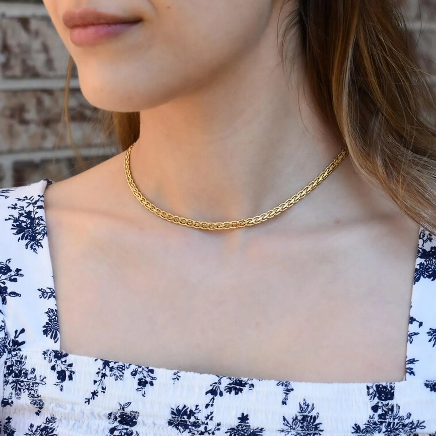 Dainty Layering Necklaces for Women 18K Gold Plated Rope Chain Vintage Waterproof Anti Tarnish Layered Choker Necklace