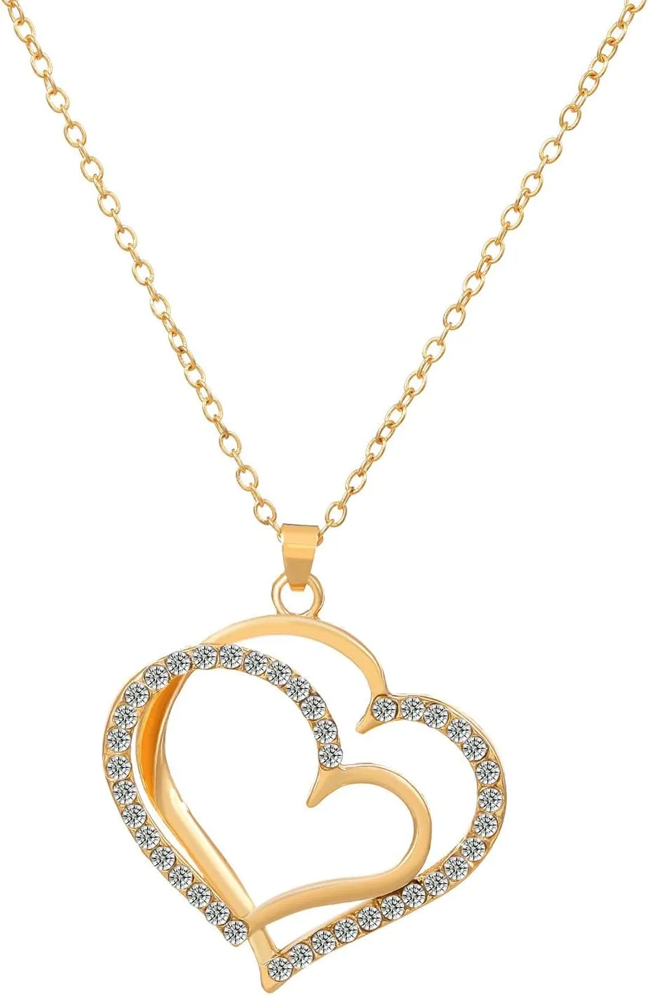 Double Heart Pendant Necklaces Earrings Jewelry Set Infinity Heart with Birthstone Necklace Earrings for Women Birthday Anniversary Valentine's Day Mother's Day Jewelry Gifts