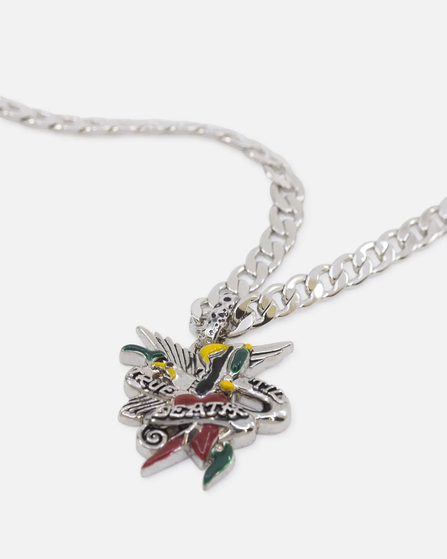Ed Hardy Heart & Dagger Necklace Silver