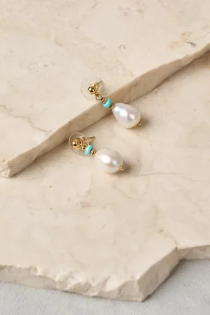 Elise Pearl Drop Earrings - Multicolour