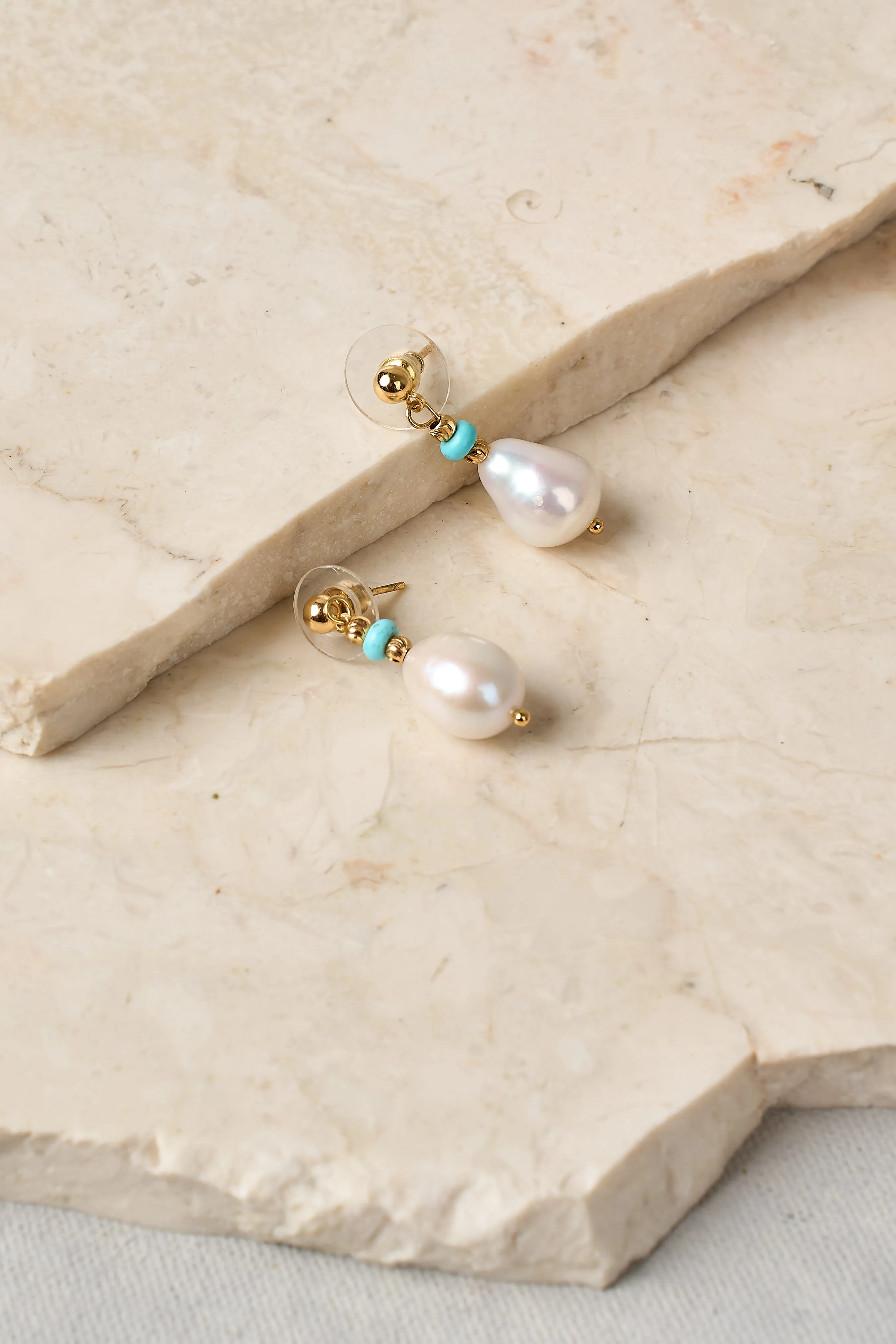 Elise Pearl Drop Earrings - Multicolour