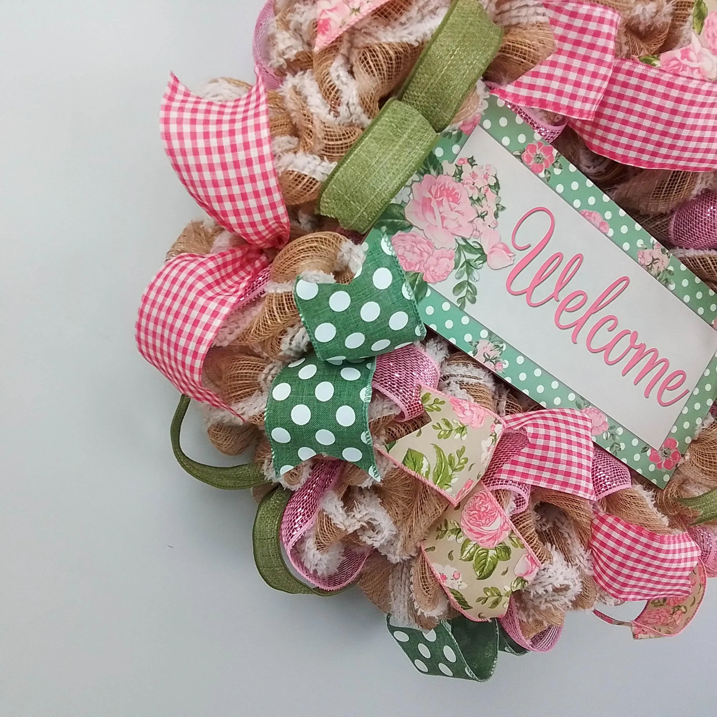 Everyday Floral Welcome Wreath, Door Wreaths for Spring and Summer