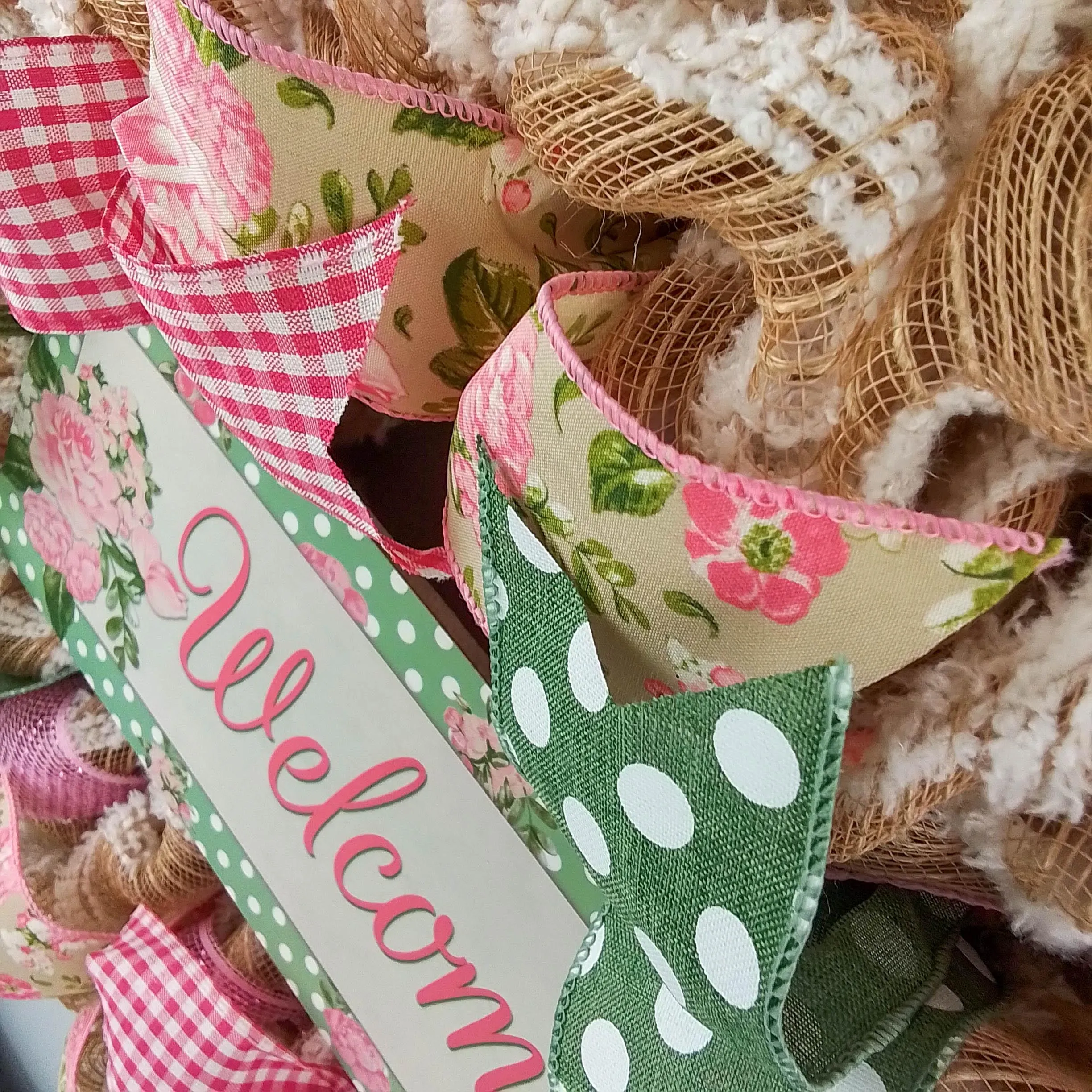 Everyday Floral Welcome Wreath, Door Wreaths for Spring and Summer