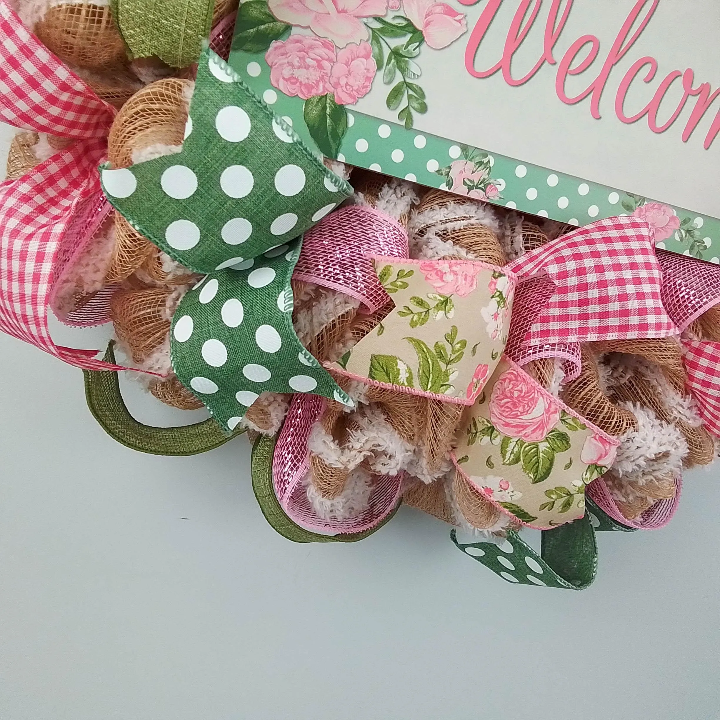 Everyday Floral Welcome Wreath, Door Wreaths for Spring and Summer