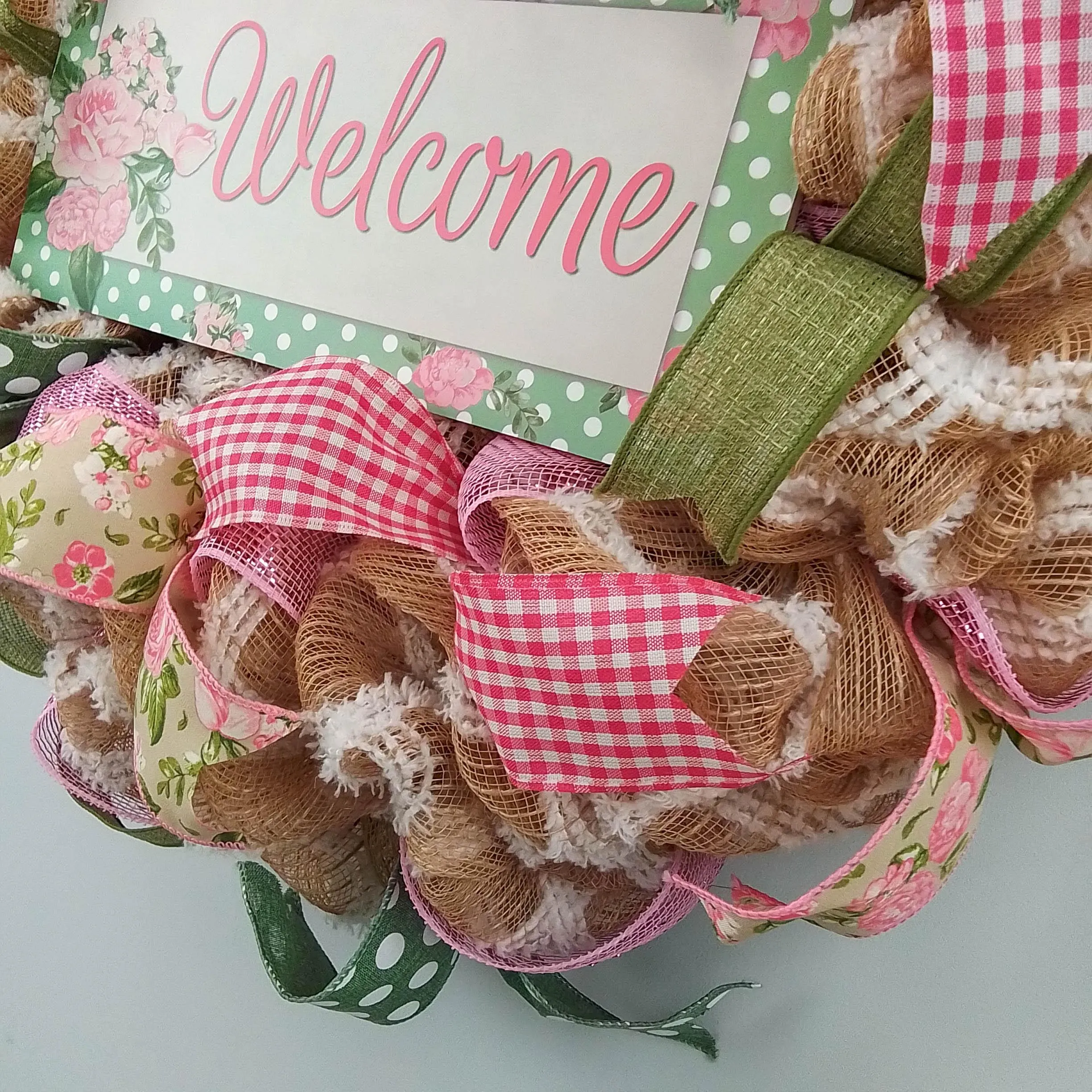 Everyday Floral Welcome Wreath, Door Wreaths for Spring and Summer