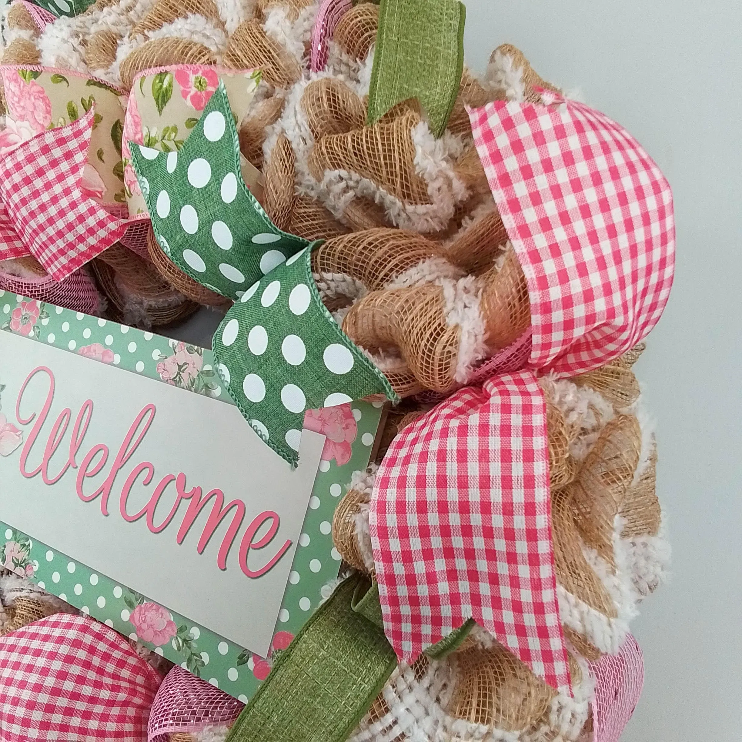 Everyday Floral Welcome Wreath, Door Wreaths for Spring and Summer