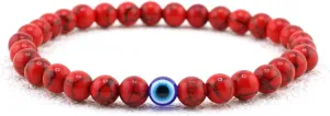 Evil Eye Bracelet 6mm Natural Stretch Adjustable Beaded Bracelets for Men