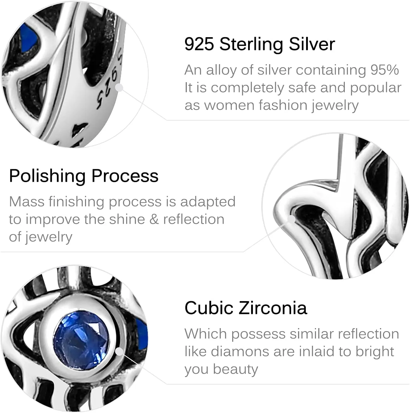 Evil Eye Charms 925 Sterling Silver Charms for Bracelet and Lucky Jewelry Hamsa Charm Fatima Charms Beads European Charm Evil Eye Compatible Bracelet Necklace for Women Mother Sister Gifts